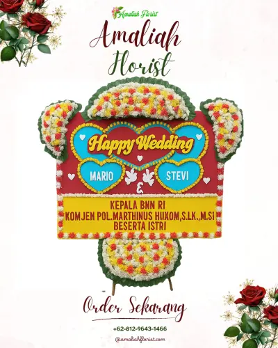 Karangan Papan Bunga Pernikahan di Harris Hotel Batam Center